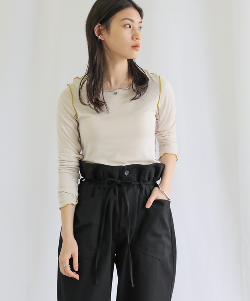 select MOCA(セレクトモカ)の「ウエスト紐ベルトパンツ(その他パンツ・レディース・ブラック/アイボリー/ライトオリーブ・FREE)」の18枚目の写真
