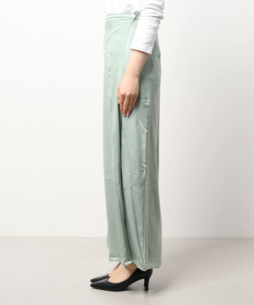 KOBE LETTUCE(コウベレタス)の「シェルポイント切替えサテンスカート(スカート・レディース・アイボリー/ミント/オレンジ系・FREE)」の11枚目の写真