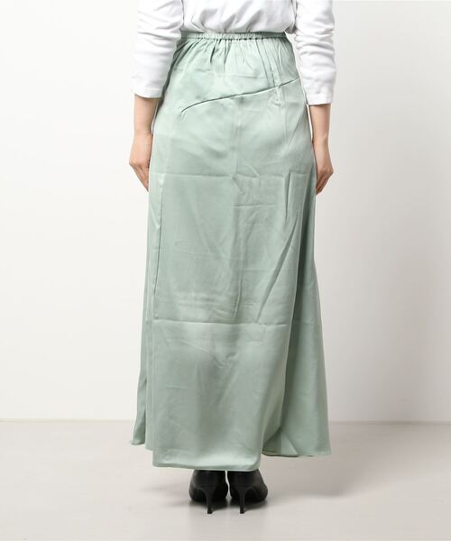 KOBE LETTUCE(コウベレタス)の「シェルポイント切替えサテンスカート(スカート・レディース・アイボリー/ミント/オレンジ系・FREE)」の10枚目の写真