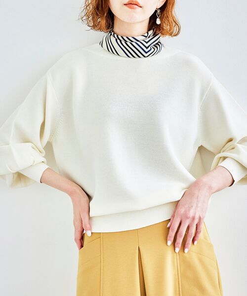 le.coeur blanc（ルクールブラン）の「ガーター編みコクーンスリーブニットプルオーバー（ニット/セーター・レディース・アイボリー/ホワイト系その他/ブルー/ブラック・38）」の6枚目の写真