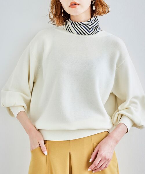 le.coeur blanc（ルクールブラン）の「ガーター編みコクーンスリーブニットプルオーバー（ニット/セーター・レディース・アイボリー/ホワイト系その他/ブルー/ブラック・38）」の7枚目の写真