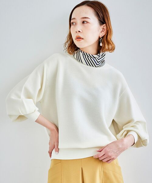 le.coeur blanc（ルクールブラン）の「ガーター編みコクーンスリーブニットプルオーバー（ニット/セーター・レディース・アイボリー/ホワイト系その他/ブルー/ブラック・38）」の8枚目の写真