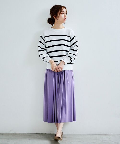 le.coeur blanc（ルクールブラン）の「ガーター編みコクーンスリーブニットプルオーバー（ニット/セーター・レディース・アイボリー/ホワイト系その他/ブルー/ブラック・38）」の16枚目の写真