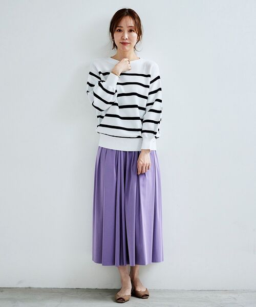 le.coeur blanc（ルクールブラン）の「ガーター編みコクーンスリーブニットプルオーバー（ニット/セーター・レディース・アイボリー/ホワイト系その他/ブルー/ブラック・38）」の17枚目の写真