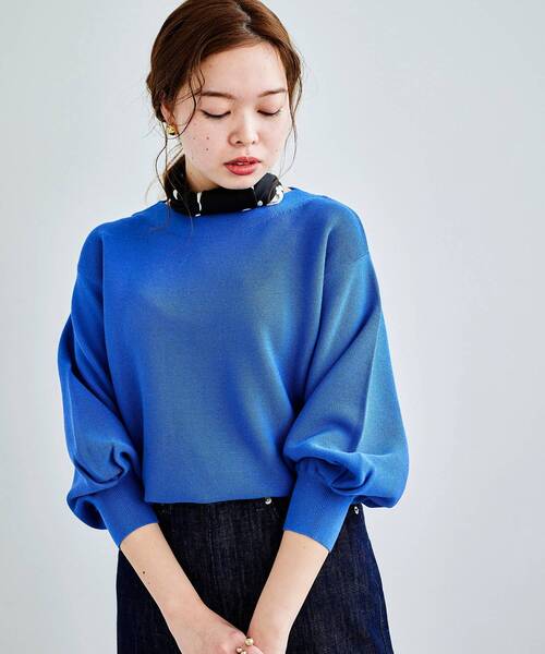 le.coeur blanc（ルクールブラン）の「ガーター編みコクーンスリーブニットプルオーバー（ニット/セーター・レディース・アイボリー/ホワイト系その他/ブルー/ブラック・38）」の21枚目の写真