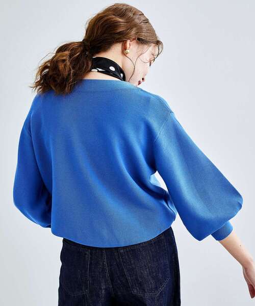 le.coeur blanc（ルクールブラン）の「ガーター編みコクーンスリーブニットプルオーバー（ニット/セーター・レディース・アイボリー/ホワイト系その他/ブルー/ブラック・38）」の22枚目の写真