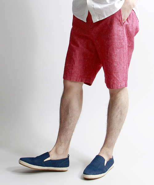 WEGO(ウィゴー)の「WEGO/フレンチリネン混ショーツ(その他パンツ・メンズ・ホワイト/ブルー/サックスブルー/ネイビー/イエロー/レッド系その他・MEDIUM/LARGE)」の6枚目の写真