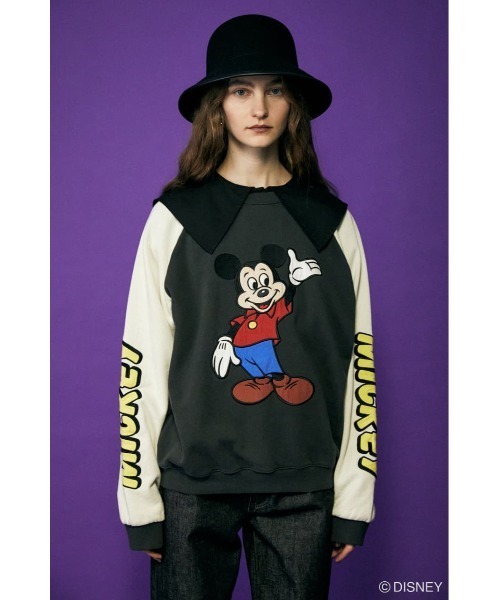 マウジー MD COLOR SLVS プルオーバー MICKEY ディズニー Disney SERIES CREATED by MOUSSY(ディズニーシリーズクリエイ