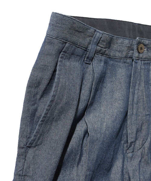 BEAMS LIGHTS（ビームスライツ）の「BEAMS LIGHTS / デニム ディーププリーツ テーパード パンツ（その他パンツ・メンズ・ブラック系その他4/インディゴブルー・SMALL/X-LARGE/MEDIUM/LARGE）」の5枚目の写真