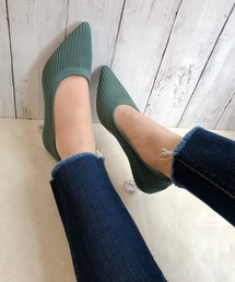 クリアヒール ニット パンプス
