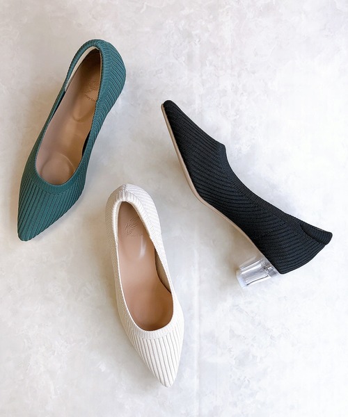 Noubel Voug Relax（ヌーベルヴォーグリラックス）の「クリアヒール ニット パンプス（パンプス・レディース・ブラック/グリーン/アイボリー/パープル・LL/S/M/L）」の19枚目の写真