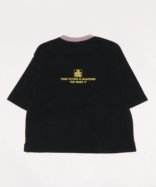 GROOVY COLORS(グルービーカラーズ)の「天竺 ワイドシルエット ポケット Tシャツ(Tシャツ/カットソー・キッズ・ホワイト/ピンク/ブラック・140/130)」の6枚目の写真
