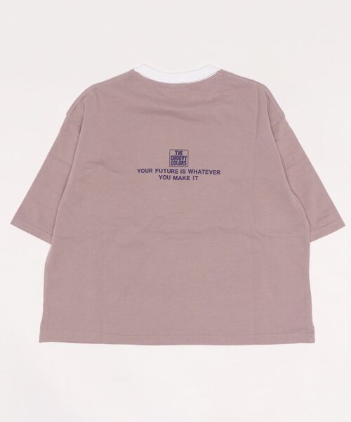 GROOVY COLORS(グルービーカラーズ)の「天竺 ワイドシルエット ポケット Tシャツ(Tシャツ/カットソー・キッズ・ホワイト/ピンク/ブラック・140/130)」の5枚目の写真