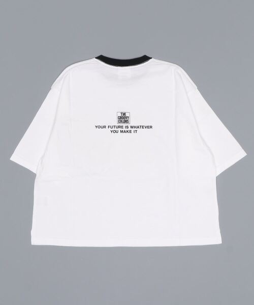 GROOVY COLORS(グルービーカラーズ)の「天竺 ワイドシルエット ポケット Tシャツ(Tシャツ/カットソー・キッズ・ホワイト/ピンク/ブラック・140/130)」の4枚目の写真