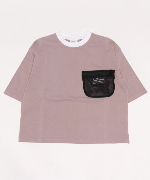 GROOVY COLORS(グルービーカラーズ)の「天竺 ワイドシルエット ポケット Tシャツ(Tシャツ/カットソー・キッズ・ホワイト/ピンク/ブラック・140/130)」の7枚目の写真