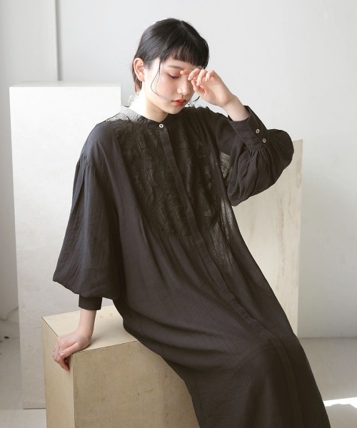 Bab(バブ)の「モチーフレースシアーワンピース(ワンピース・レディース・ブラック/ピンク/ホワイト系その他・M)」の1枚目の写真