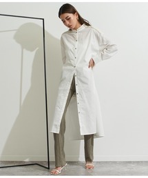 ニット×シャツドッキングワンピース