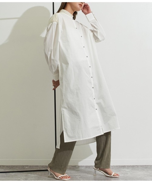 Settimissimo（セッティミッシモ）の「ニット×シャツドッキングワンピース（ワンピース・レディース・オフホワイト/イエロー・FREE）」の3枚目の写真