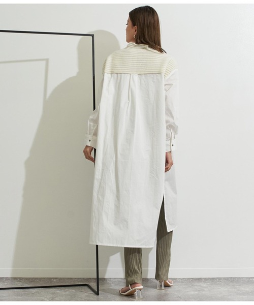 Settimissimo（セッティミッシモ）の「ニット×シャツドッキングワンピース（ワンピース・レディース・オフホワイト/イエロー・FREE）」の5枚目の写真