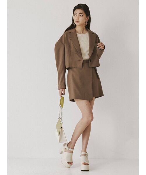 MURUA(ムルーア)の「パウダーツイルラップキュロット【セットアップ着用可能】(その他パンツ・レディース・ブラック/ベージュ/ブラウン/その他1・1/2)」の8枚目の写真