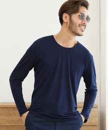 roshell（ロシェル）の「ストレッチUネック無地長袖Tシャツ（Tシャツ/カットソー）」