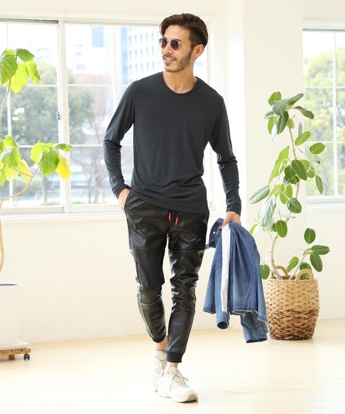 roshell(ロシェル)の「ストレッチUネック無地長袖Tシャツ(Tシャツ/カットソー・メンズ・ホワイト/チャコールグレー/ブラック/ネイビー・SMALL/MEDIUM/LARGE/X-LARGE/XX-LARGE)」の14枚目の写真