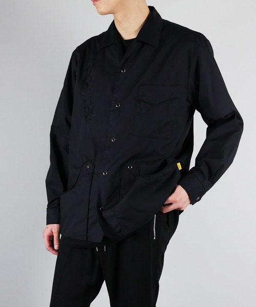NUMBER (N)INE（ナンバーナイン）の「NUMBER (N)INE / ナンバーナイン EMBROIDERED  COTTON SHIRT/サテンパイピング刺繍 L/Sシャツ（シャツ/ブラウス・メンズ・ブラック/ネイビー/アイボリー・2/4/3）」の2枚目の写真