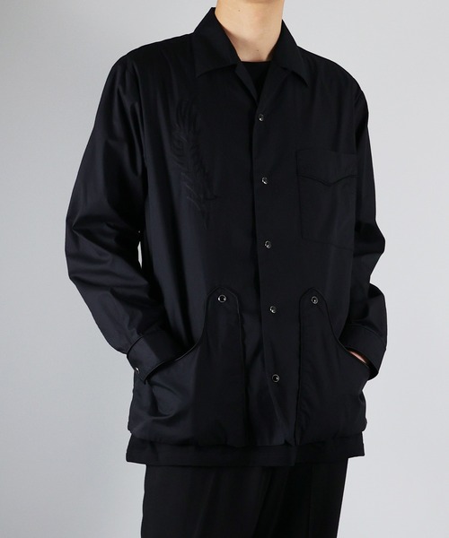 NUMBER (N)INE（ナンバーナイン）の「NUMBER (N)INE / ナンバーナイン EMBROIDERED  COTTON SHIRT/サテンパイピング刺繍 L/Sシャツ（シャツ/ブラウス・メンズ・ブラック/ネイビー/アイボリー・2/4/3）」の4枚目の写真