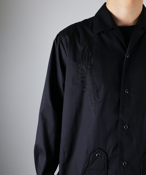 NUMBER (N)INE（ナンバーナイン）の「NUMBER (N)INE / ナンバーナイン EMBROIDERED  COTTON SHIRT/サテンパイピング刺繍 L/Sシャツ（シャツ/ブラウス・メンズ・ブラック/ネイビー/アイボリー・2/4/3）」の12枚目の写真