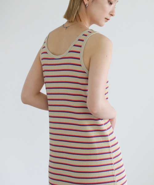 select MOCA(セレクトモカ)の「2WAYボーダーリブマキシワンピース(ワンピース・レディース・ダークネイビー/イエロー/ベージュ・FREE)」の14枚目の写真
