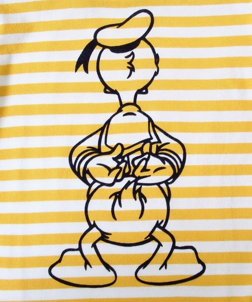 coen(コーエン)の「【coen kids】コーエン別注Disney(ディズニー)DonaldボーダーロングTシャツ(100~150cm)(Tシャツ/カットソー・キッズ・イエロー/コバルトブルー・100cm/110cm/120cm/130cm/140cm/150cm)」の5枚目の写真