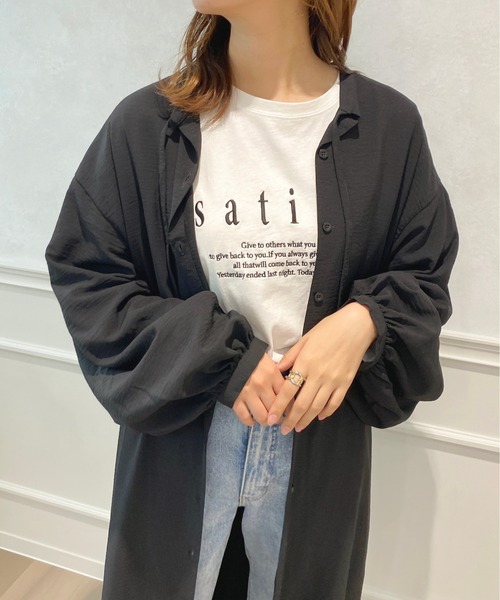 apres jour(アプレジュール)の「袖ボリュームシャツワンピース【ZOZOTOWN限定アイテム】(ワンピース・レディース・グリーン系その他/アイボリー/ブラック・フリー/X-LARGE)」の14枚目の写真