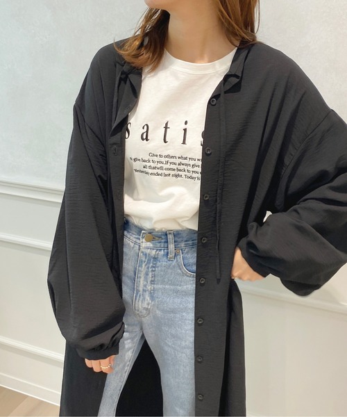 apres jour(アプレジュール)の「袖ボリュームシャツワンピース【ZOZOTOWN限定アイテム】(ワンピース・レディース・グリーン系その他/アイボリー/ブラック・フリー/X-LARGE)」の15枚目の写真