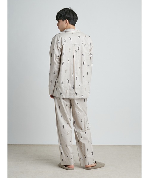 gelato pique（ジェラートピケ）の「【UNISEX】ネコモチーフシャツ（ルームウェア/パジャマ・レディース・ベージュ/ダークグレー・M-L/S-M）」の14枚目の写真