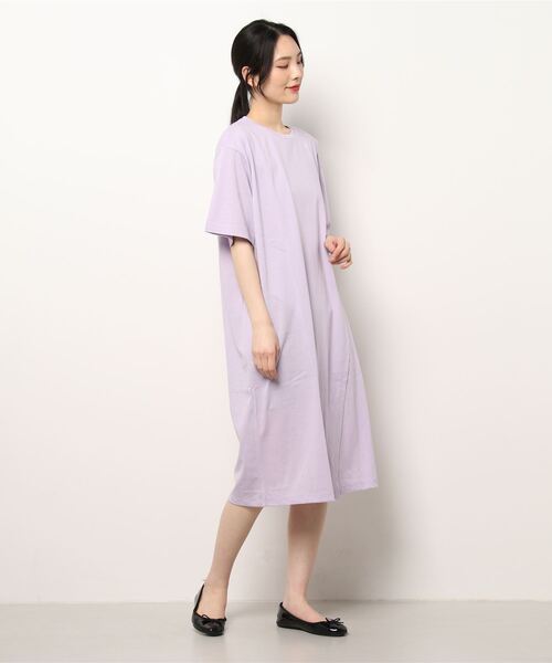 RANAN(ラナン)の「接触冷感/スリットデザインワンピチュニック(ワンピース・レディース・ブラック/ラベンダー・LL/L/M)」の11枚目の写真
