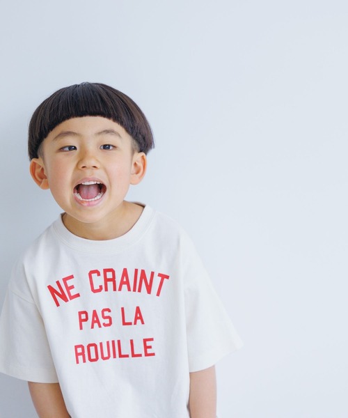 LOWRYS FARM（ローリーズファーム）の「カレッジＴシャツ　270300（Tシャツ/カットソー・キッズ・アイボリー/オフホワイト/チャコールグレー/カーキ/レッド・110cm/120cm/130cm/140cm/150cm）」の14枚目の写真