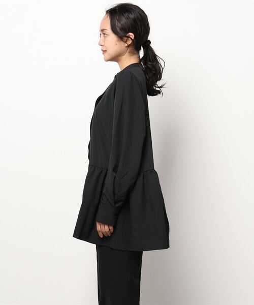 KOBE LETTUCE(コウベレタス)の「バンドカラーゆったりチュニックブラウス(シャツ/ブラウス・レディース・ライラック/ブラック/オフホワイト/ライトブラウン/ブルー・FREE)」の7枚目の写真