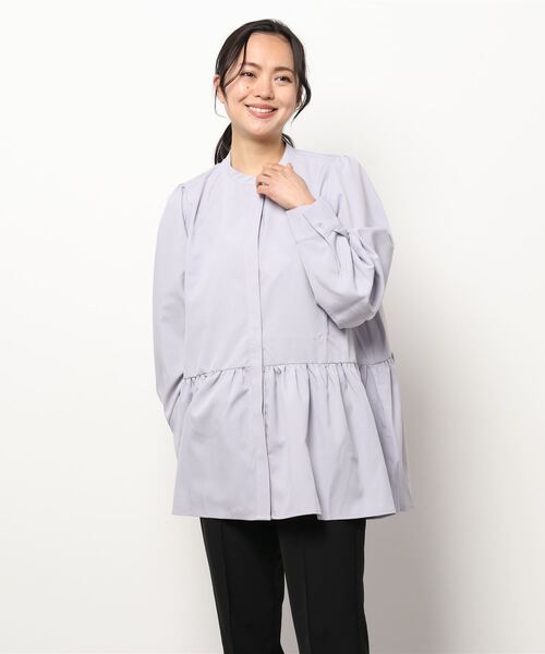 KOBE LETTUCE(コウベレタス)の「バンドカラーゆったりチュニックブラウス(シャツ/ブラウス・レディース・ライラック/ブラック/オフホワイト/ライトブラウン/ブルー・FREE)」の12枚目の写真