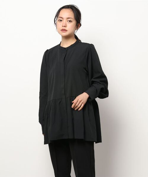 KOBE LETTUCE(コウベレタス)の「バンドカラーゆったりチュニックブラウス(シャツ/ブラウス・レディース・ライラック/ブラック/オフホワイト/ライトブラウン/ブルー・FREE)」の14枚目の写真