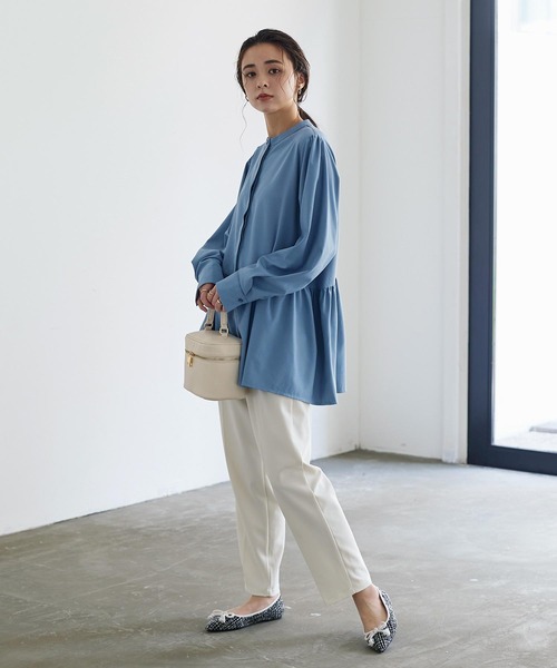 KOBE LETTUCE(コウベレタス)の「バンドカラーゆったりチュニックブラウス(シャツ/ブラウス・レディース・ライラック/ブラック/オフホワイト/ライトブラウン/ブルー・FREE)」の17枚目の写真