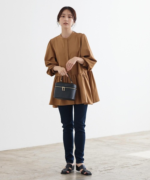 KOBE LETTUCE(コウベレタス)の「バンドカラーゆったりチュニックブラウス(シャツ/ブラウス・レディース・ライラック/ブラック/オフホワイト/ライトブラウン/ブルー・FREE)」の18枚目の写真