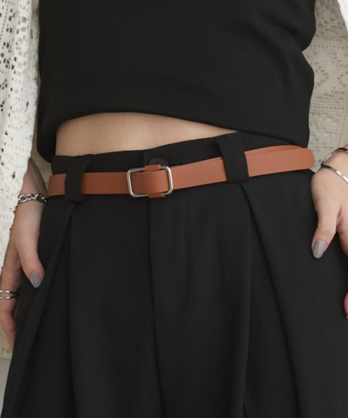 Aunt Marie's（アントマリーズ）の「フェイクレザーシンプルベルト（ベルト・レディース・ブラック/ブラウン/ベージュ・FREE）」の3枚目の写真
