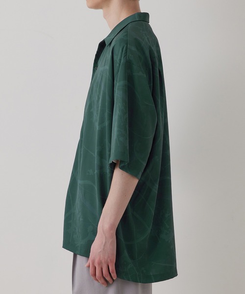 JUNRED(ジュンレッド)の「スプラッシュプリントビッグオープンカラーシャツ(シャツ/ブラウス・メンズ・チャコールグレー/グリーン・S/M/L)」の14枚目の写真