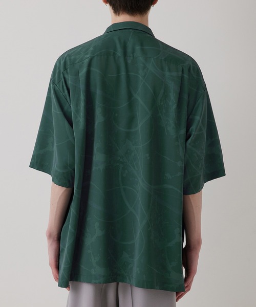 JUNRED(ジュンレッド)の「スプラッシュプリントビッグオープンカラーシャツ(シャツ/ブラウス・メンズ・チャコールグレー/グリーン・S/M/L)」の15枚目の写真