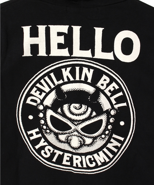 HYSTERIC MINI（ヒステリックミニ）の「HELLO DEVILKIN BELLBOY つの付きカーディガン（カーディガン/ボレロ・キッズ・ブラック/グレー・100/120/110）」の8枚目の写真