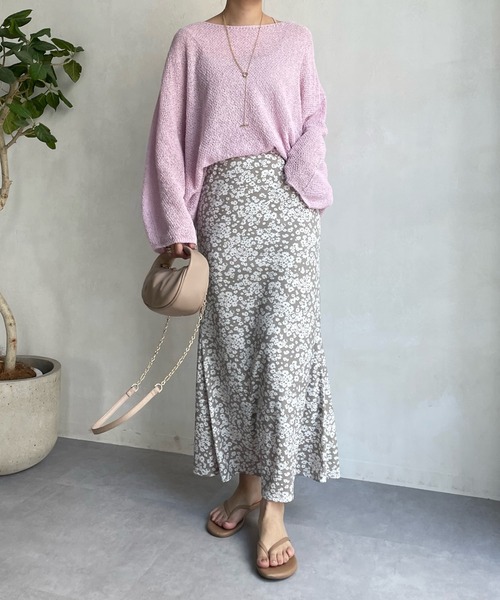 DouDou（ドゥドゥ）の「和紙ショート丈プルオーバー（ニット/セーター・レディース・チャコールグレー/オフホワイト/ピンク・FREE）」の14枚目の写真