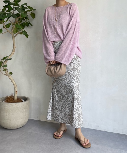 DouDou（ドゥドゥ）の「和紙ショート丈プルオーバー（ニット/セーター・レディース・チャコールグレー/オフホワイト/ピンク・FREE）」の16枚目の写真