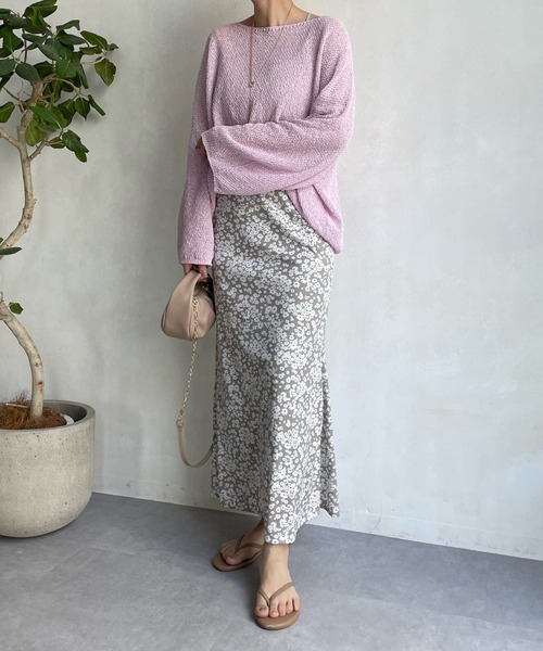 DouDou（ドゥドゥ）の「和紙ショート丈プルオーバー（ニット/セーター・レディース・チャコールグレー/オフホワイト/ピンク・FREE）」の17枚目の写真