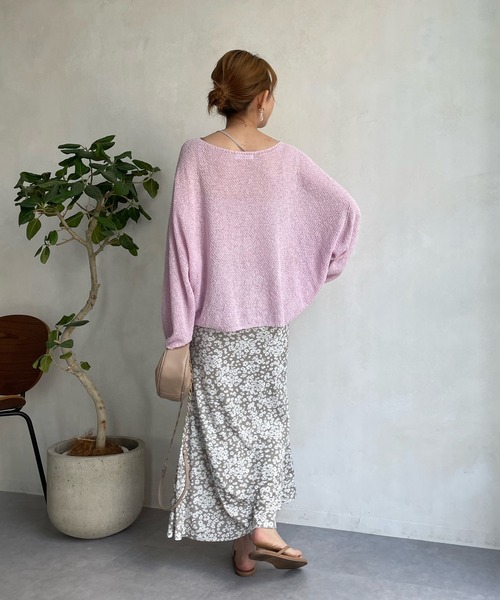 DouDou（ドゥドゥ）の「和紙ショート丈プルオーバー（ニット/セーター・レディース・チャコールグレー/オフホワイト/ピンク・FREE）」の18枚目の写真