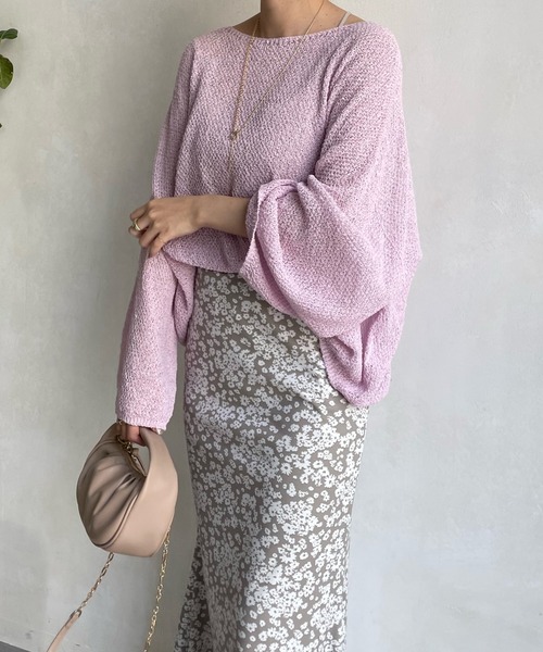 DouDou（ドゥドゥ）の「和紙ショート丈プルオーバー（ニット/セーター・レディース・チャコールグレー/オフホワイト/ピンク・FREE）」の19枚目の写真